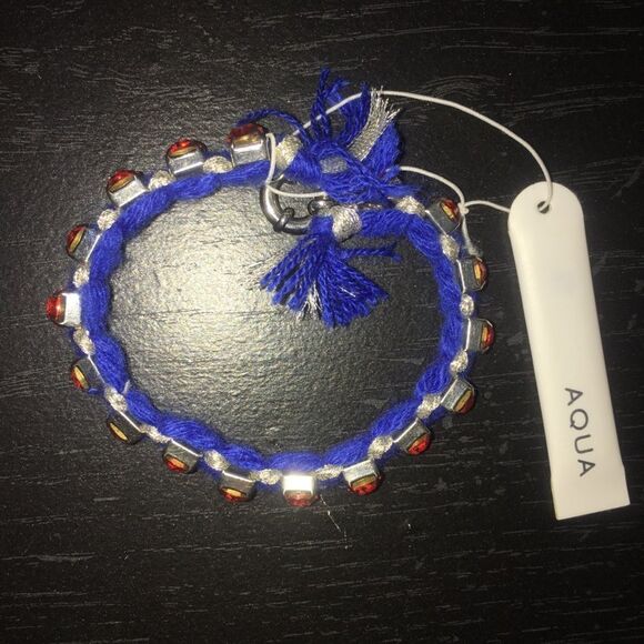 — Aqua — Red, White & Blue Knotted Ruby Bracelet  - Picture 2 of 6